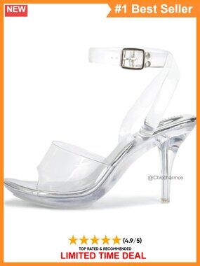 Clear Strappy Platform Sandals Open Toe Slingback Stiletto Heels